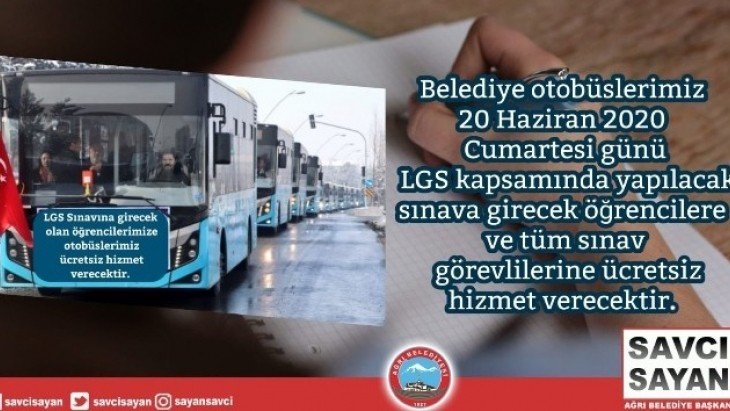 Ağrı'da LGS öğrencilerine toplu ulaşım ücretsiz olacak