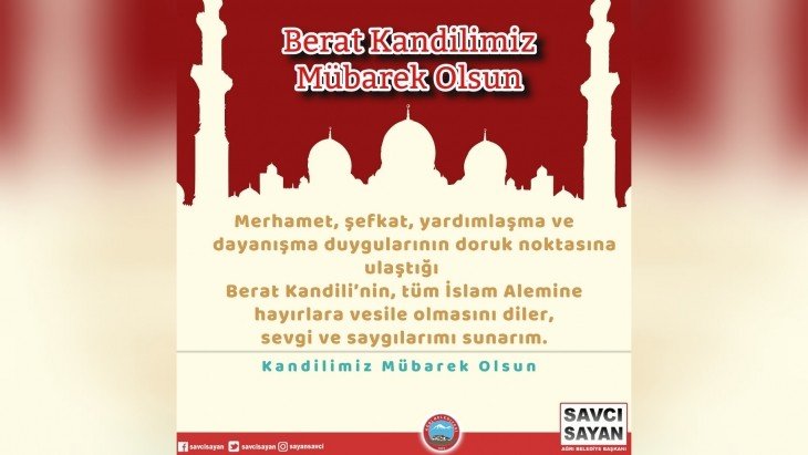 Başkanımız Savcı Sayan'ın Berat Kandili Mesajı