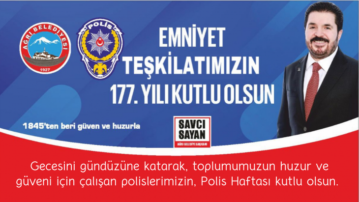 Başkanımız Savcı Sayan'ın Polis Haftası Mesajı