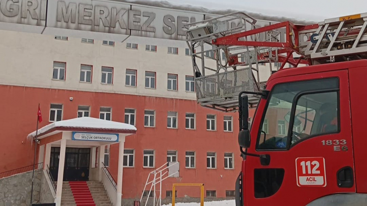 OKUL VE CAMİLERDE BUZ SARKITLARINA MÜDAHALE
