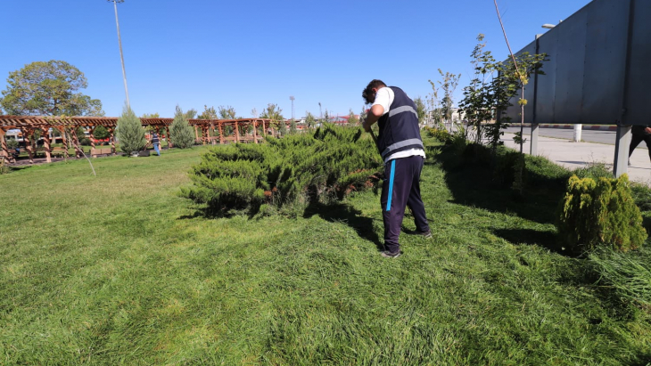 AĞRI BELEDİYESİ PARK VE BAHÇELER MÜDÜRLÜĞÜ ÇİM BİÇME ÇALIŞMALARINI SÜRDÜRÜYOR