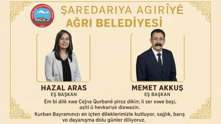 BELEDİYE EŞ BAŞKANLARINDAN KURBAN BAYRAMI MESAJI