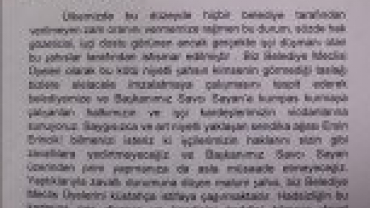 Belediye Meclis Üyelerimizden Kamuoyuna Duyurulur