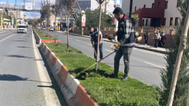 AĞRI BELEDİYESİ PARK VE BAHÇELER MÜDÜRLÜĞÜ ÇİM BİÇME ÇALIŞMALARINI SÜRDÜRÜYOR